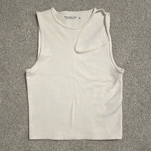 Abercrombie White cut-out tank, size small.
